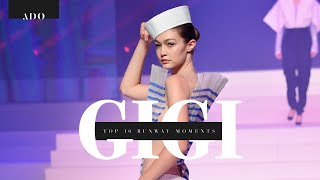 Gigi Hadid  Top 10 Runway Moments [upl. by Egroej799]