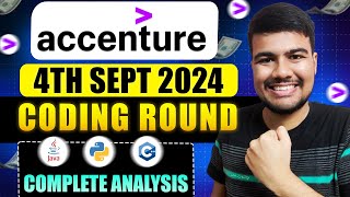 Accenture 4th September Coding Solution  CPP Java Python [upl. by Nytsirt]