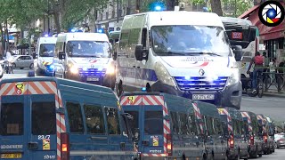 Paris Gros Convois Police  CRS  Gendarmerie [upl. by Chelsy613]