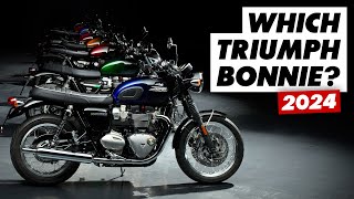 Which Triumph Bonneville Should You Buy In 2024 T100 T120 Speed Twins Scramblers amp More [upl. by Helsie]