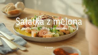 Sałatka z melona z mozzarellą szynką parmeńską i miętą 🥗🍈  Kuchnia Lidla [upl. by Nebra]