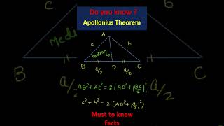 Apollonius theorem jee iit maths education viralshort viralshortsvideo mathstricks india [upl. by Ubana732]