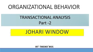 JOHARI WINDOW TRANSACTIONAL ANALYSIS REVISION ORGANISATIONALBEHAVIOURMANAGING ORGANISATIONBBAMBA [upl. by Nethsa701]