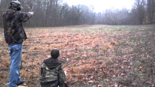 Trick shot Skeet shootingwith a 22 pistol [upl. by Ylreveb]