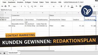 Content MarketingTutorial Redaktionsplan erstellen [upl. by Olshausen702]