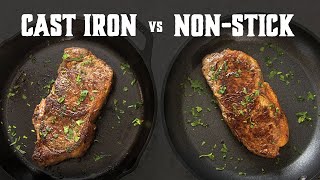 Cast Iron Steak vs Non Stick Steak Which is Best [upl. by Cy]