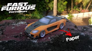 Fast and Furious Hans Veilside RX7 Paper scale model  FampF veilside Rx7 Papercraft  Lavahi craft [upl. by Anelra]