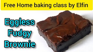 Eggless Fudgy Brownie Brownie Elfin baking class tamil cake Recipe tamil [upl. by Emmalynne22]