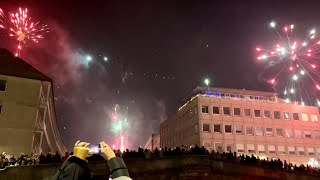 Nürnberg Silvester Feuerwerk 202223  Fleischbrücke [upl. by Notsnorb]