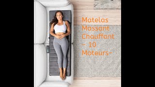 Matelas Massant Chauffant  10 Moteurspour Tout le Corps [upl. by Ainesy]