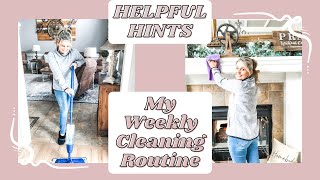 EASY WEEKLY CLEANING SCHEDULE  HELPFUL HINTS FOR A CLEAN HOME [upl. by Ennaitsirk]