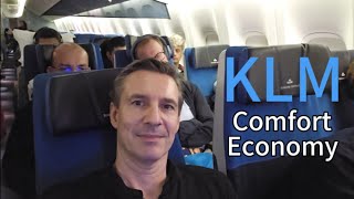 KLM Premium Comfort Economy class flight Lima to Amsterdam KL744 with Boeing B777 klm flight [upl. by Enhpad745]