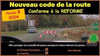 TEST Nouveau code de la route 20242025 conforme à la nouvelle réforme GRATUIT n°105 [upl. by Kinny]