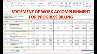 Statement of Work Accomplishment SOWA for Progress Billing [upl. by Notlek]