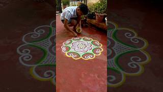 Happy Diwali🪔🔆🌸 rangoli indianart diwalikolam diwali [upl. by Mokas]