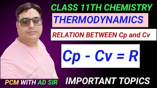 Relation Between Cp and CvClass 11 ChemistryImportant Topic in Thermodynamicsneet [upl. by Slorac366]