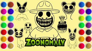 Drawing and Coloring All Zoonomaly Monsters Zookeeper Monster Bunny Monster Fish and More [upl. by Nailuj]