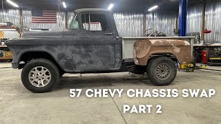 57 Chevy truck on Tahoe chassis swap part 2 Crazylegs Creations [upl. by Hamilton]