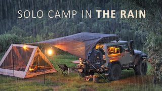 COSY SOLO Camping setup in the RAIN  ASMR [upl. by Raab]