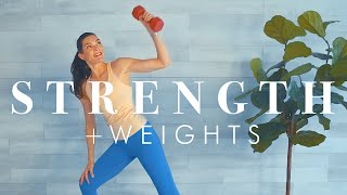 Knee Friendly Standing Strength Workout for Beginners amp Seniors  30 minute w dumbbells [upl. by Nachison]