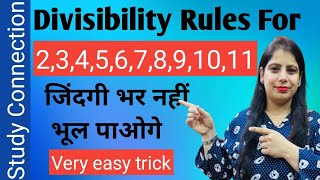 Divisibility rules for 234567891011  Best trick  Divisibility of 7 with examples Maths [upl. by Annoda466]