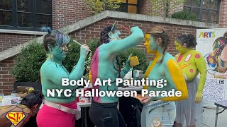 Behind the Scenes NYC Halloween Parade Art Painting [upl. by Aipmylo]