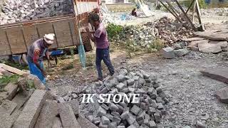 PINK GRANITE MACCHINE CUT COBBLESTONE  Available on IndiaMART [upl. by Aima]