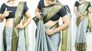 Cotton silk saree draping tricks for beginners step by step  Cotton silk saree wearing tips amp ticks [upl. by Ramiah504]