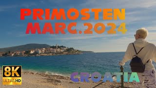 Primosten Croatia  8K Spring Walkthrough March 2024 [upl. by Nidya]