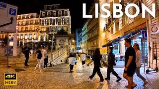 A Night Walk in Lisbon PORTUGAL 4K HDR [upl. by Haikan]