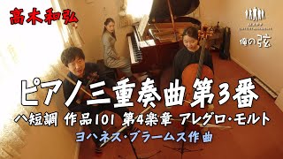 ピアノ三重奏曲第3番 ハ短調 作品101 第4楽章 アレグロ・モルト：ヨハネス・ブラームス作曲／高木和弘 ヴァイオリニスト（ピアノ：西川ひかり）（チェロ：稲本愛歌）【俺の弦チャンネル】 [upl. by Hgieloj]