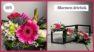 Drieluik Voorjaarsbloemstuk 🌺🖼️🌸 Cursus Bloemschikken 262  Carlein Tukkers [upl. by Ewold]