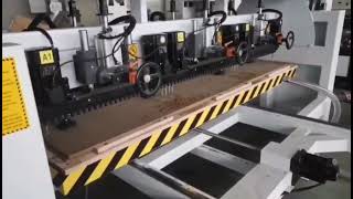 CNC Automatic Woodworking Board Plastic Driller Multi Spindle Hole Boring Making Drilling Wood [upl. by Mullins49]