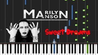 Marilyn Manson  Sweet Dreams Piano Tutorial ♫ [upl. by Airot]