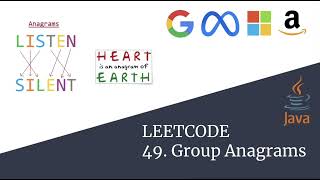 Group Anagrams  LeetCode 49 [upl. by Akerue]