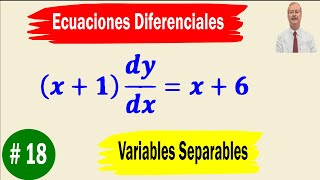 Ecuaciones Diferenciales Variables Separables Resolver x1 dydxx6 [upl. by Erodoeht]