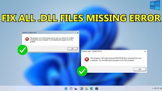 quotHow to Fix All DLL Files Missing Error In Windows 1087 100 Worksquot [upl. by Rabkin689]