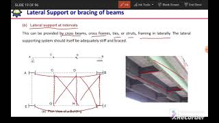 3 Design of steel beam  lateral bracing of beam for lateral torsional buckling [upl. by Clawson]