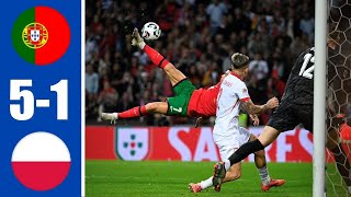 Portugal vs Poland 51 FULL HIGHLIGHTS Cristiano Ronaldo 2 goals Bruno Fernandes ROCKET Goal [upl. by Chucho806]