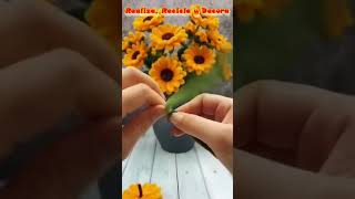 HERMOSOS 🌻 GIRASOLES🌻 HECHOS CON LIMPIAPIPAS Decoración para tu HOGAR en Minutos [upl. by Nylevol106]