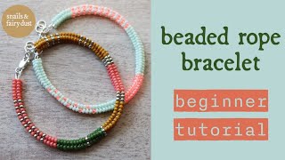 Bracelet Tutorial with Tubular Herringbone Stitch for Beginners [upl. by Eelaroc366]