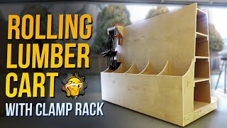 How to Make a Rolling Plywood Lumber Storage Cart with Clamp Rack [upl. by Gerard733]