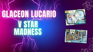 Vstar Pack Battle Glaceon VS Lucario Big HITS [upl. by Ahsratal]