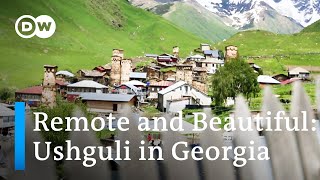 One of the Most Beautiful Villages in Georgia Ushguli in the Caucasus Mountains [upl. by Ayn470]