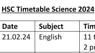 Detailed Explaination of the HSC Board Exam Timetable  Science Official hsctimetable viral [upl. by Stortz]