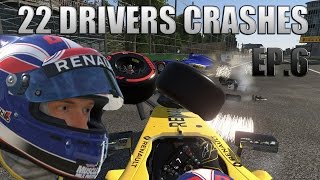 F1 2016  JOLYON PALMER  22 DRIVERS CRASHES EP6 [upl. by Enytsuj]