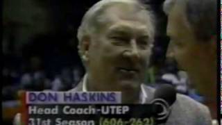 1992 NCAA UTEPKansas Haskins postgame interview [upl. by Yelruc878]