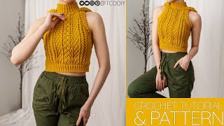 How to Crochet Cable Stitch Hooded Vest  Pattern amp Tutorial DIY [upl. by Ellebyam]