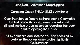 Luca Netz course  Advanced Dropshipping download [upl. by Law]