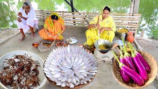 গাং মৌরোলা মাছের ঝাল আর তেলো কাঁকড়ার টক আজ দুপুরে রান্না করলাম সাথে জমিয়ে খাওয়া [upl. by Christie273]